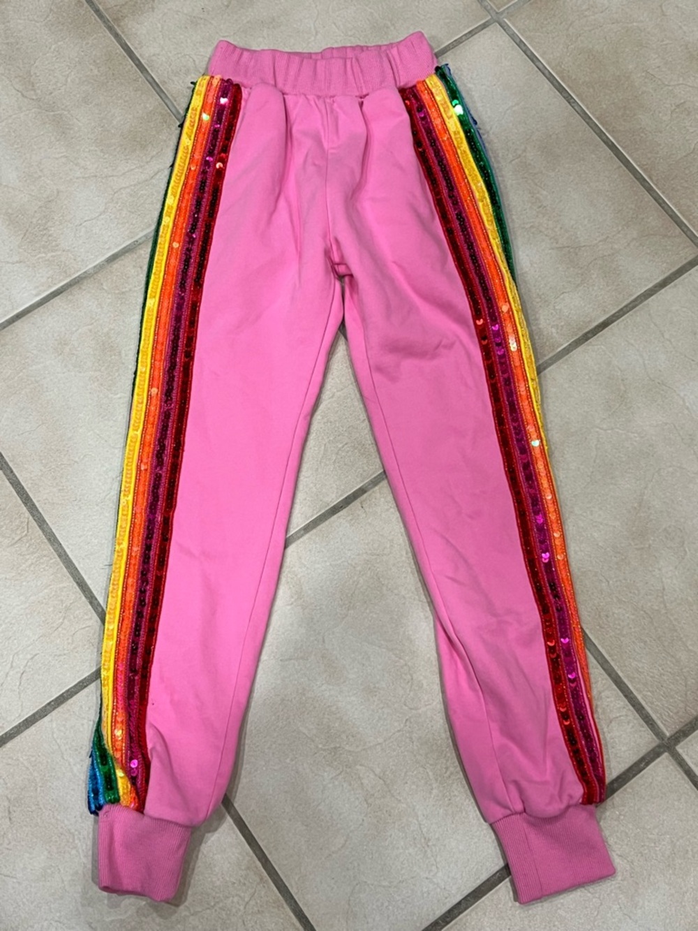 Lola + the boys rainbow sequin pants